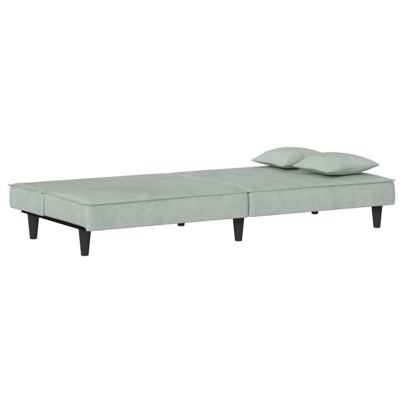 Vidaxl Sofa Bed in Light Grey Polyester Velvet Plywood