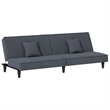 Vidaxl Standard Sofa Bed in Dark Grey Polyester Velvet Plywood