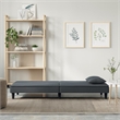 Vidaxl Standard Sofa Bed in Dark Grey Polyester Velvet Plywood
