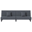 Vidaxl Standard Sofa Bed in Dark Grey Polyester Velvet Plywood