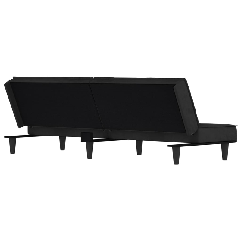 Vidaxl Standard Sofa Bed in Dark Grey Polyester Velvet Plywood