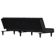 Vidaxl Standard Sofa Bed in Dark Grey Polyester Velvet Plywood