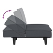 Vidaxl Standard Sofa Bed in Dark Grey Polyester Velvet Plywood