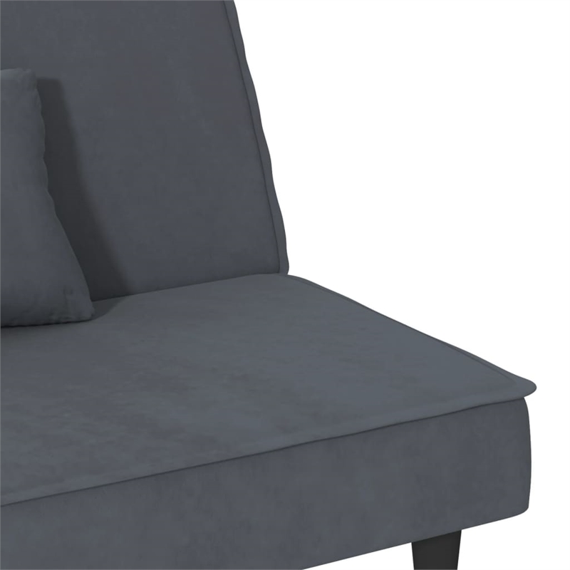Vidaxl Standard Sofa Bed in Dark Grey Polyester Velvet Plywood