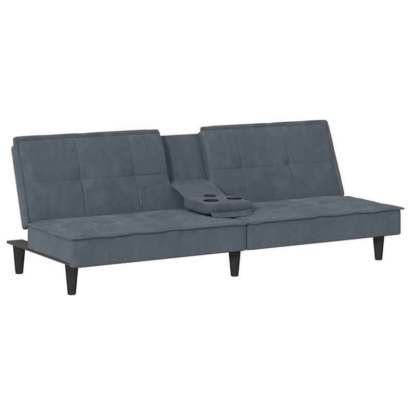 Vidaxl Standard Sofa Bed in Dark Grey Velvet