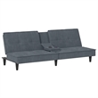 Vidaxl Standard Sofa Bed in Dark Grey Velvet