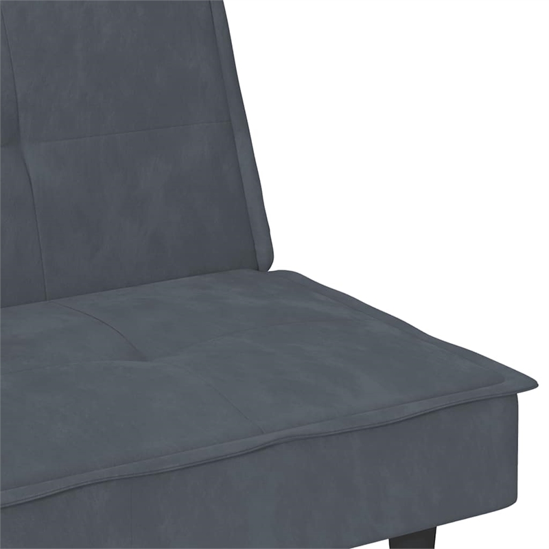 Vidaxl Standard Sofa Bed in Dark Grey Velvet