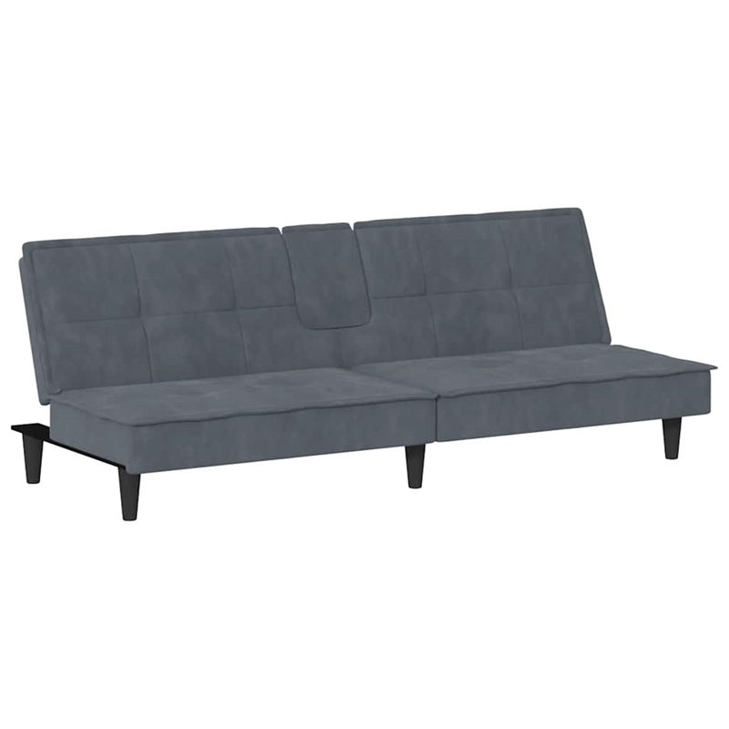 Vidaxl Standard Sofa Bed in Dark Grey Velvet