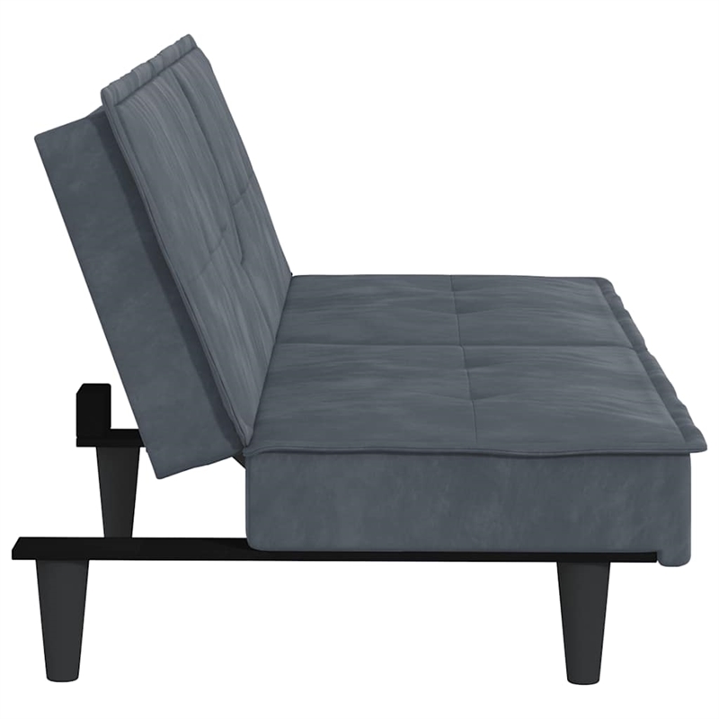 Vidaxl Standard Sofa Bed in Dark Grey Velvet