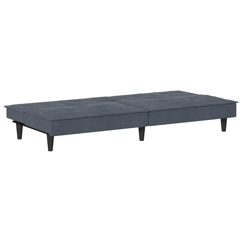 Vidaxl Standard Sofa Bed in Dark Grey Velvet