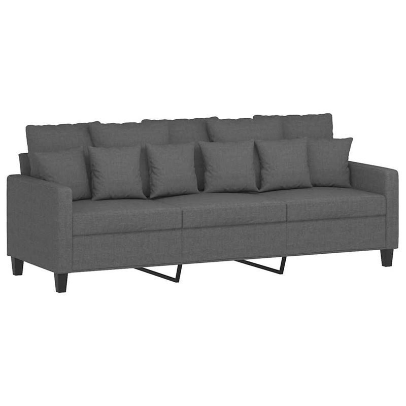 Vidaxl 3-Seater Sofa in Dark Gray Fabric