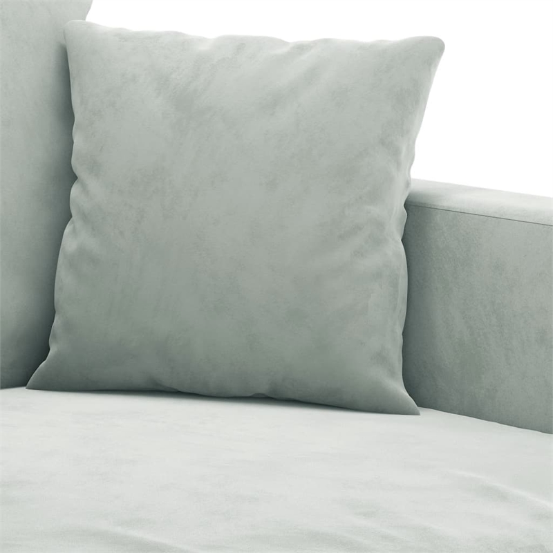 Vidaxl Metal 2-Seater Sofa in Light Grey Polyester Velvet