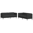 Vidaxl 2-Seater And 3-Seater Sofa Set in Black Polyester