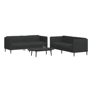 Vidaxl 2-Seater And 3-Seater Sofa Set in Black Polyester