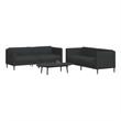 Vidaxl 2-Seater And 3-Seater Sofa Set in Black Polyester