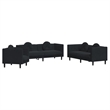Vidaxl 3 Piece Sofa Set in Black Velvet