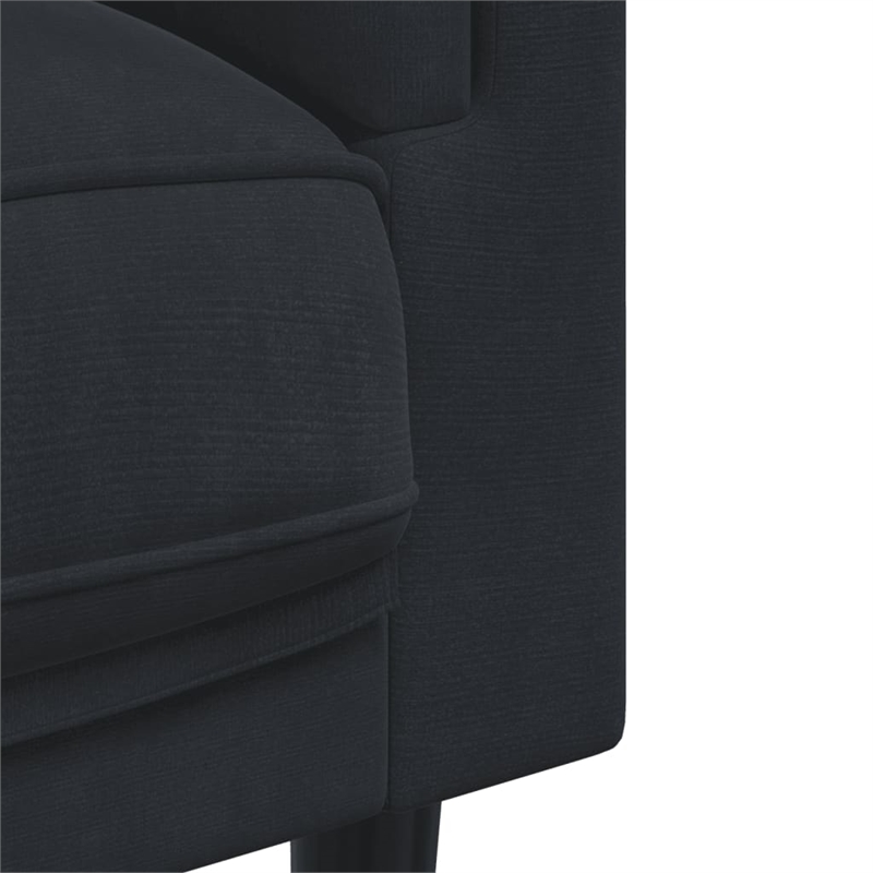 Vidaxl 3 Piece Sofa Set in Black Velvet