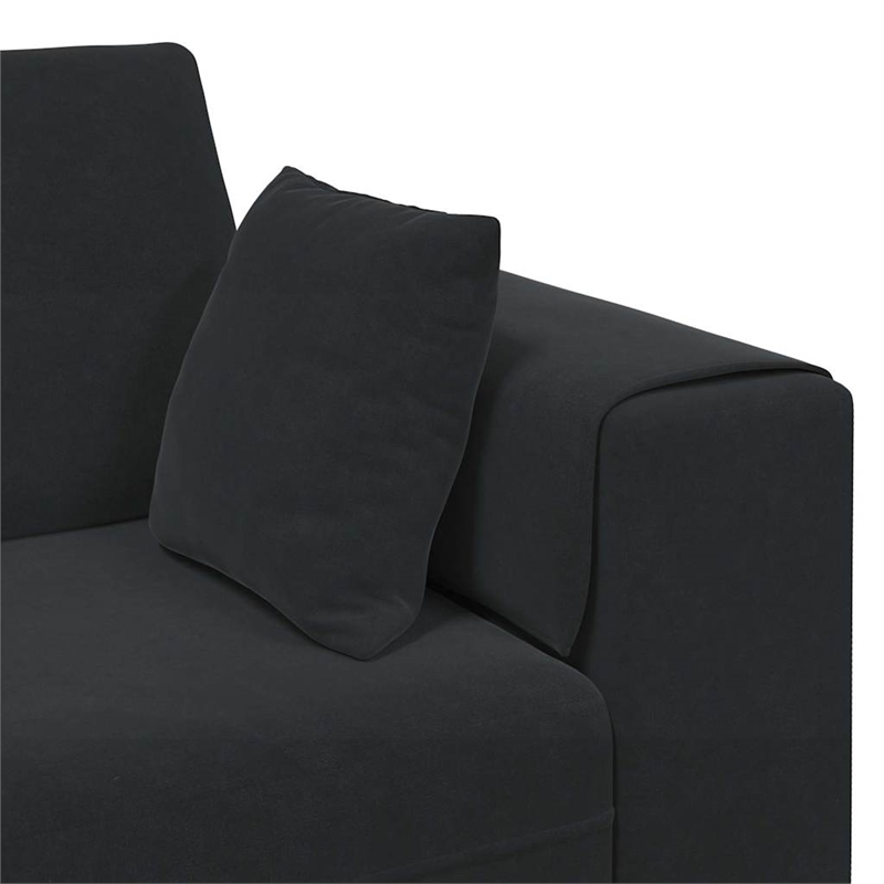 Vidaxl Velvet Sofa with Cushion in Black