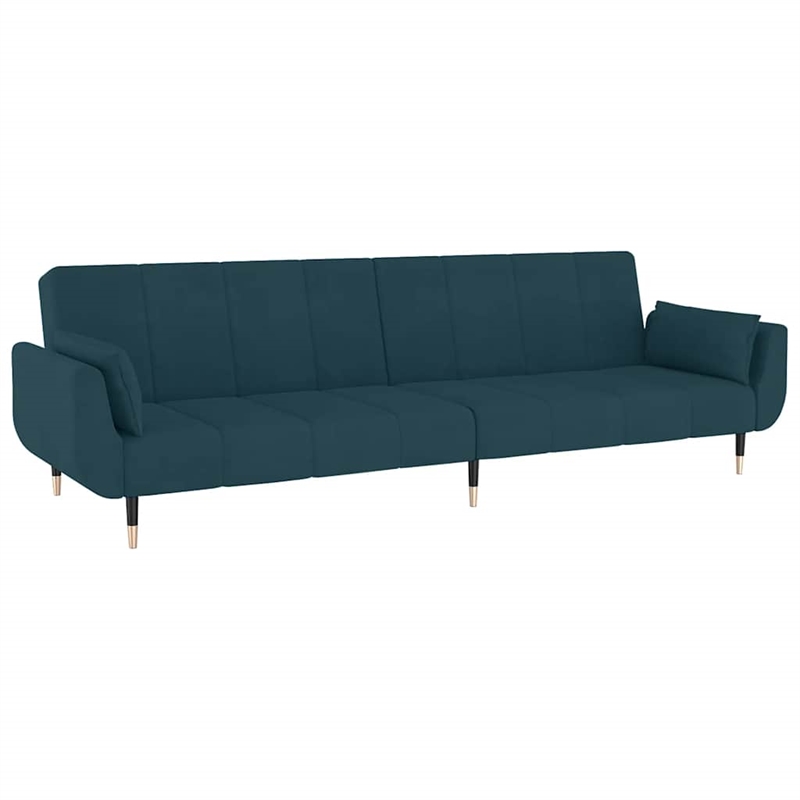Vidaxl Convertible 2-Seater Sofa Bed in Blue Velvet