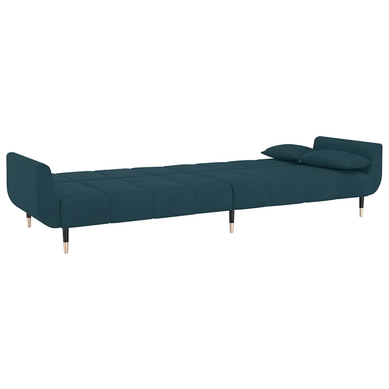Vidaxl Convertible 2-Seater Sofa Bed in Blue Velvet