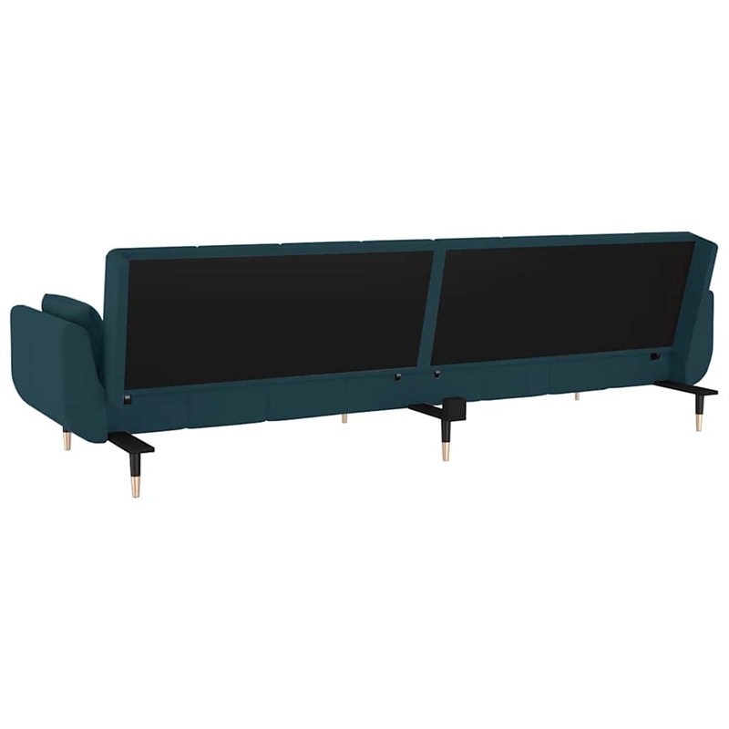 Vidaxl Convertible 2-Seater Sofa Bed in Blue Velvet