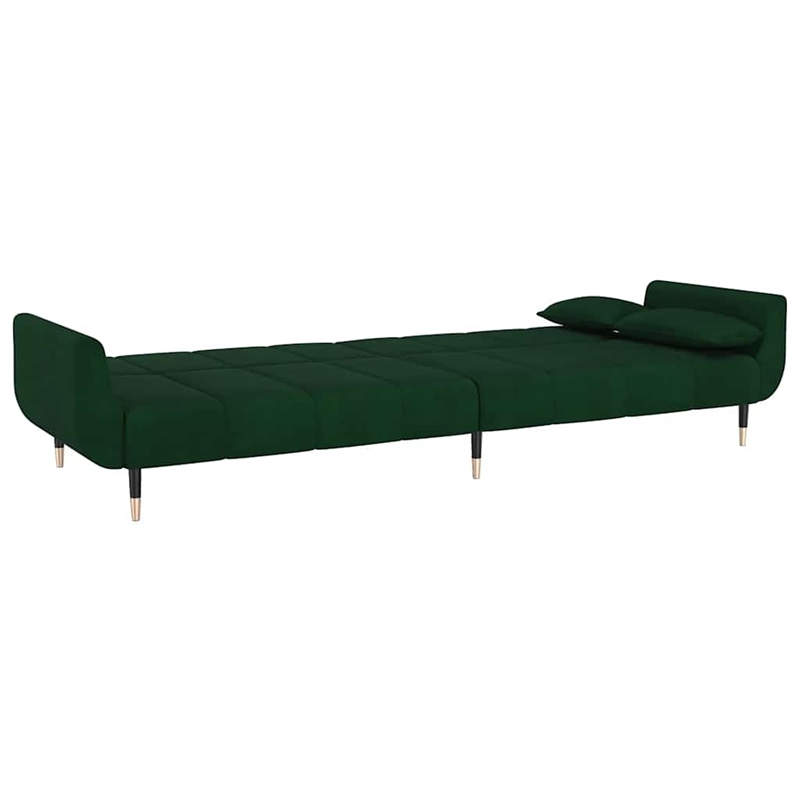 Vidaxl Sofa Bed in Dark Green Polyester