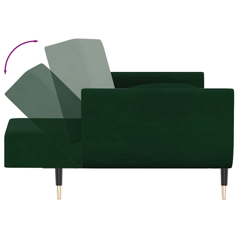 Vidaxl Sofa Bed in Dark Green Polyester