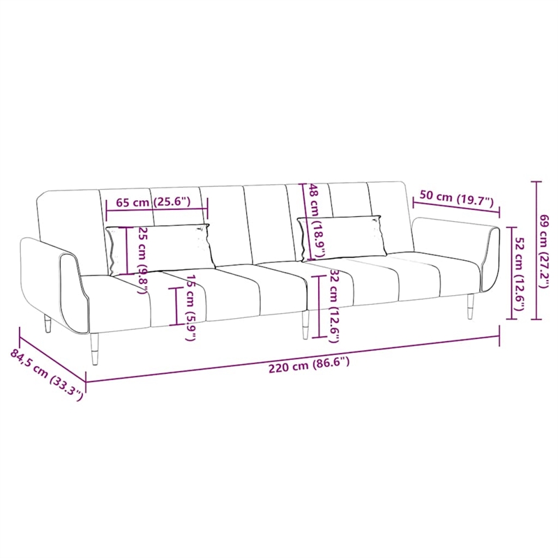 Vidaxl Sofa Bed in Dark Green Polyester