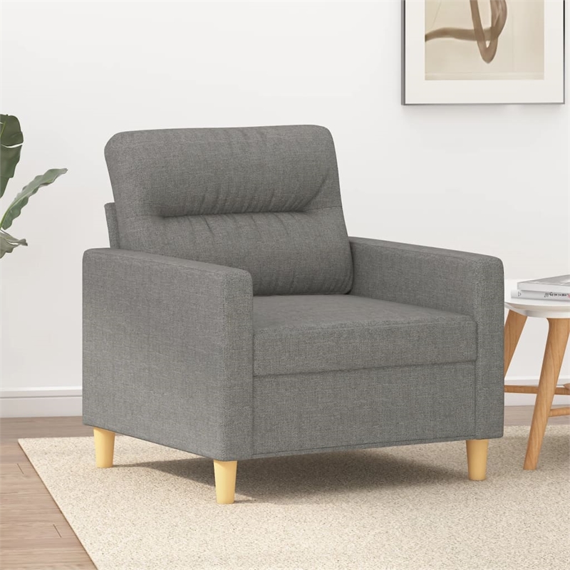 Vidaxl Single Sofa Chair in Dark Grey Fabric Polyester