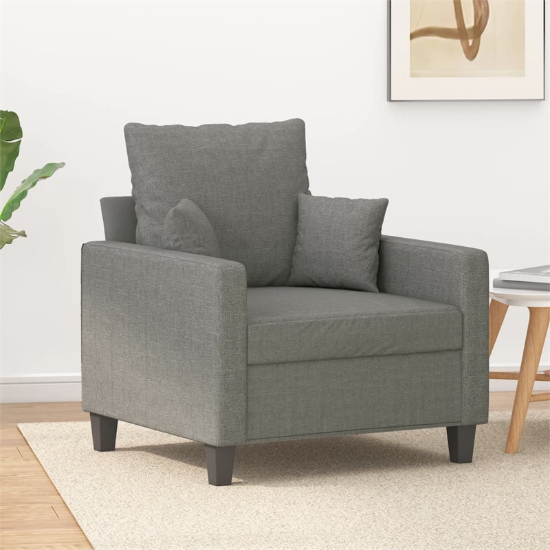 Vidaxl Single Sofa Chair in Dark Gray Polyester