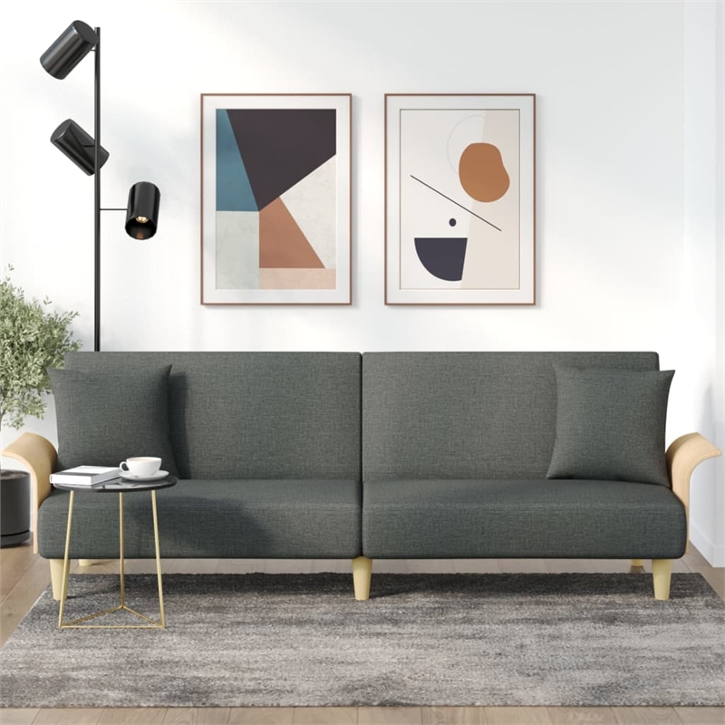 Vidaxl Standard Sofa Bed in Dark Gray Fabric