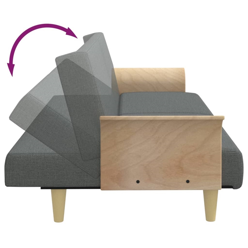 Vidaxl Standard Sofa Bed in Dark Gray Fabric