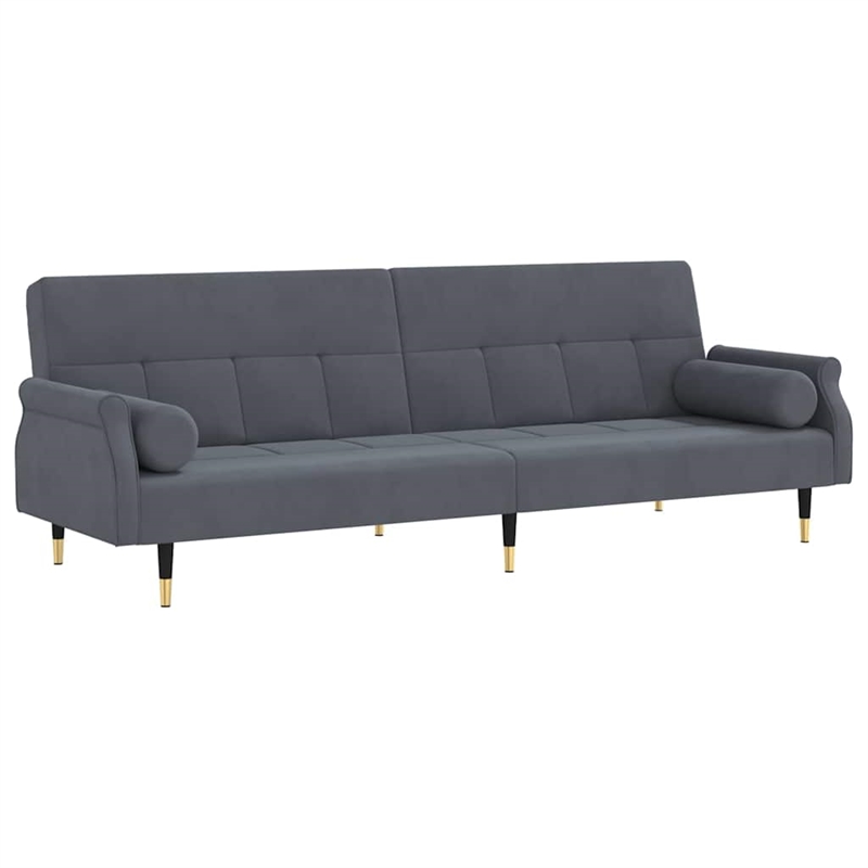 Vidaxl Large Sofa Bed in Dark Grey Velvet