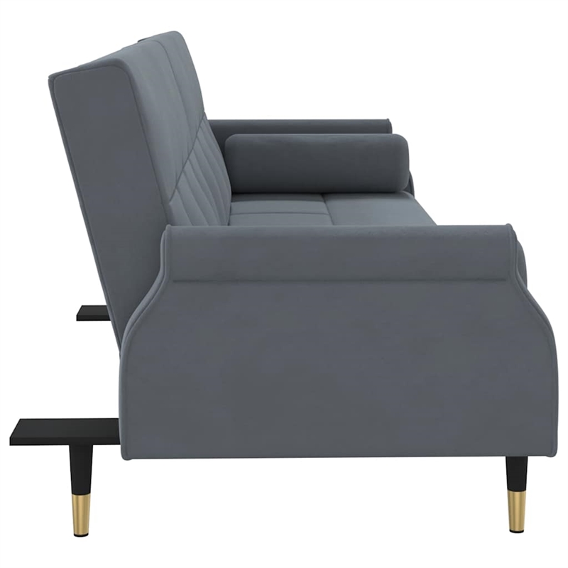 Vidaxl Large Sofa Bed in Dark Grey Velvet