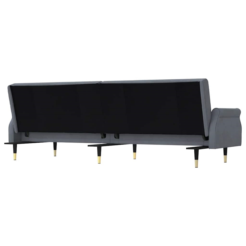 Vidaxl Large Sofa Bed in Dark Grey Velvet