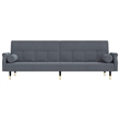 Vidaxl Large Sofa Bed in Dark Grey Velvet