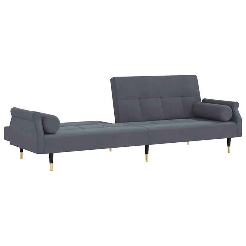 Vidaxl Large Sofa Bed in Dark Grey Velvet
