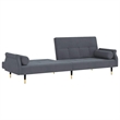 Vidaxl Large Sofa Bed in Dark Grey Velvet