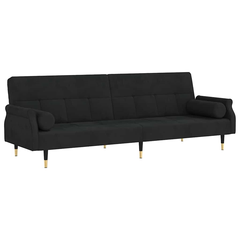 Vidaxl Standard Sofa Bed in Black Velvet