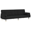 Vidaxl Standard Sofa Bed in Black Velvet