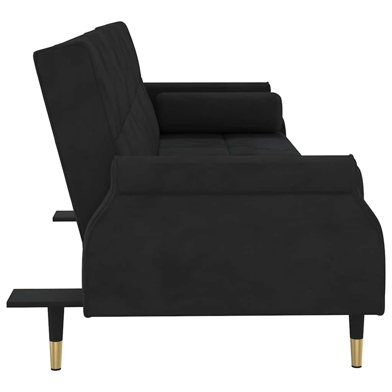 Vidaxl Standard Sofa Bed in Black Velvet