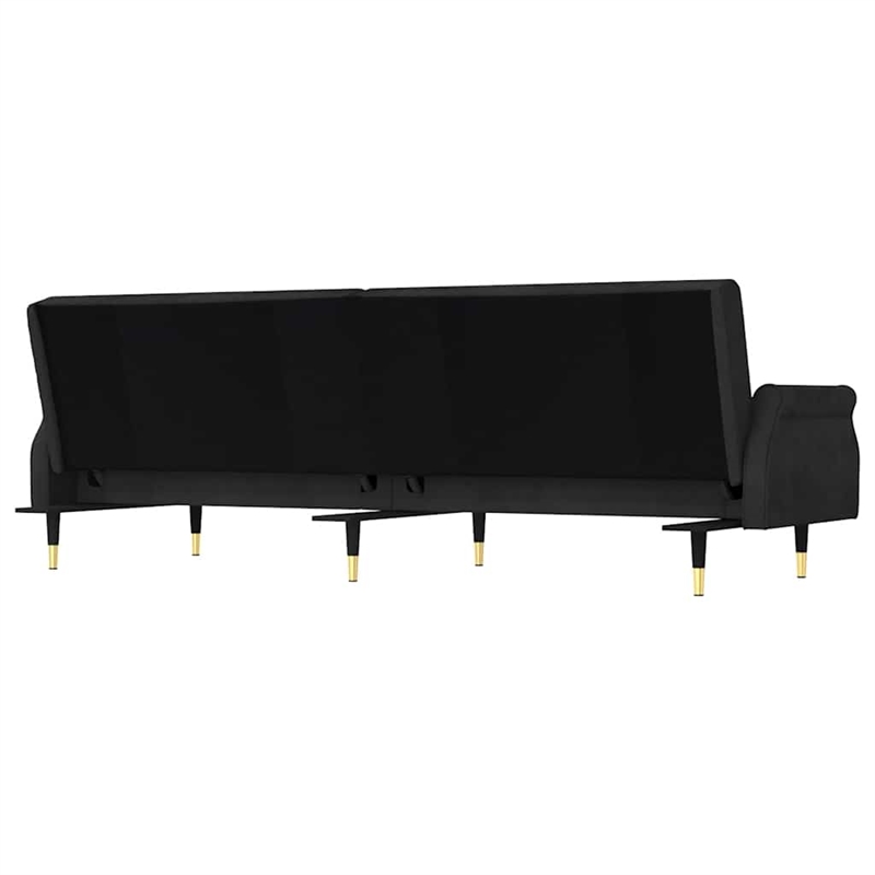 Vidaxl Standard Sofa Bed in Black Velvet