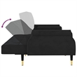 Vidaxl Standard Sofa Bed in Black Velvet