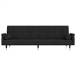 Vidaxl Standard Sofa Bed in Black Velvet