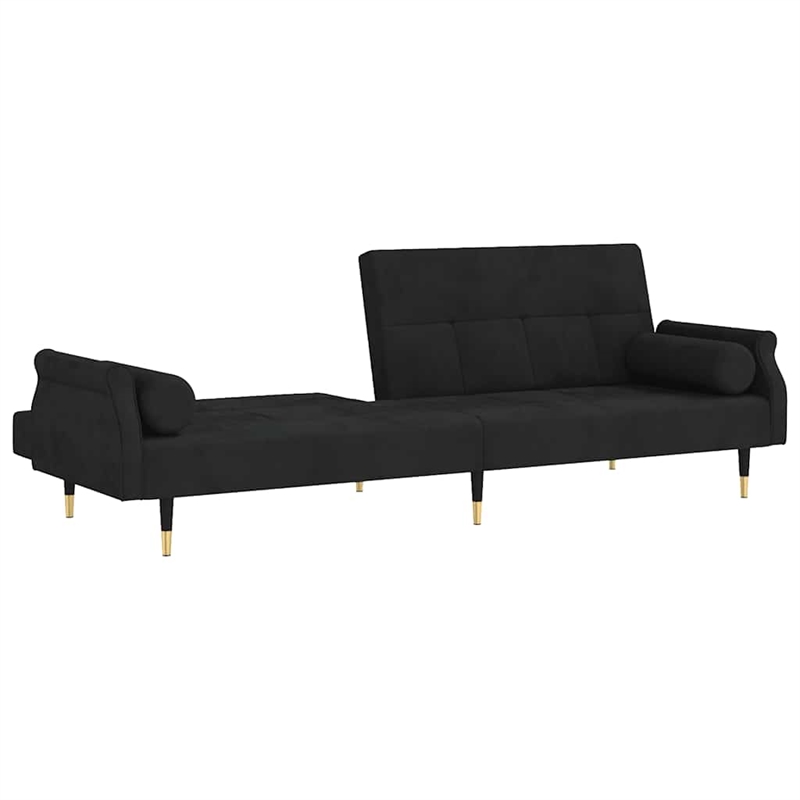 Vidaxl Standard Sofa Bed in Black Velvet