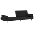 Vidaxl Standard Sofa Bed in Black Velvet