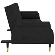 Vidaxl Standard Sofa Bed in Black Velvet