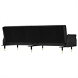 Vidaxl Standard Sofa Bed in Black Velvet