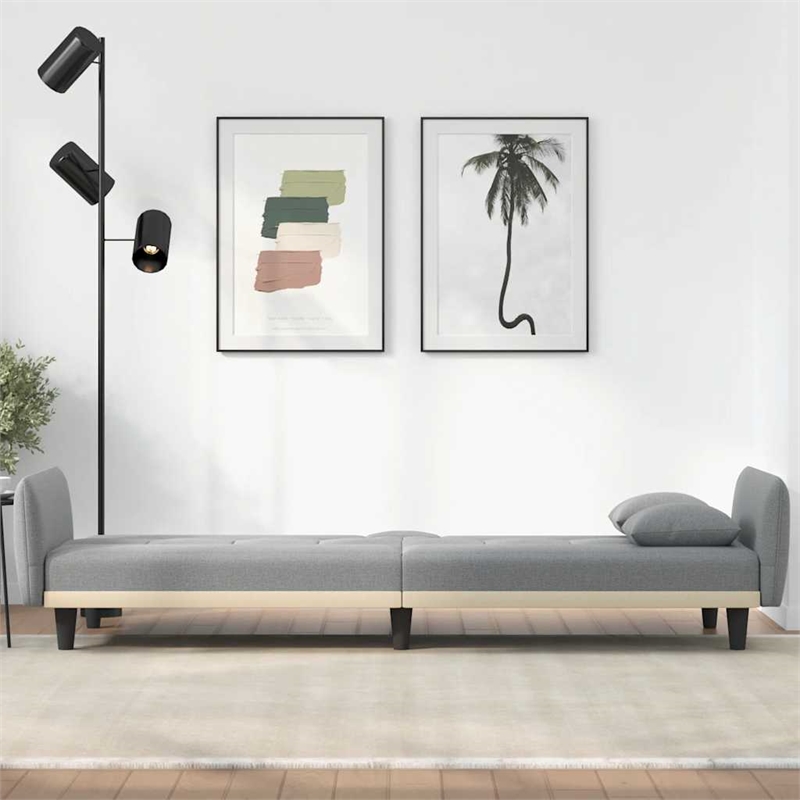 Vidaxl Large Sofa Bed in Light Grey Fabric
