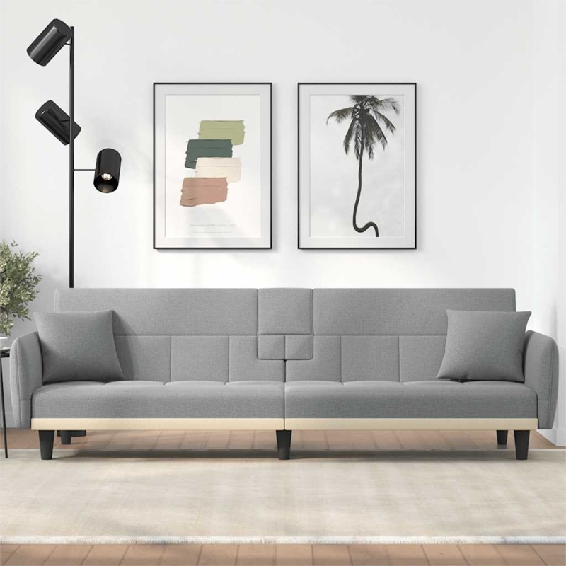 Vidaxl Large Sofa Bed in Light Grey Fabric